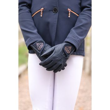 Hy Equestrian Cadiz Children’s Riding Gloves - Navy alternative