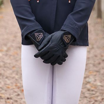 Hy Equestrian Cadiz Children’s Riding Gloves - Navy alternative