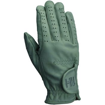 Hy Equestrian Children's Leather Riding Gloves - White