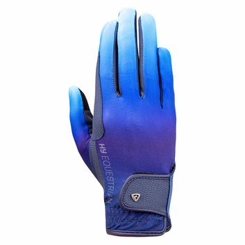 Hy Equestrian Children's Ombre Riding Gloves - Navy/Ocean