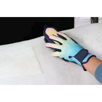 Hy Equestrian Children's Ombre Riding Gloves - Navy/Pastel