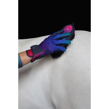 Hy Equestrian Children's Ombre Riding Gloves - Navy/Vibrant