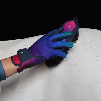 Hy Equestrian Children's Ombre Riding Gloves - Navy/Vibrant