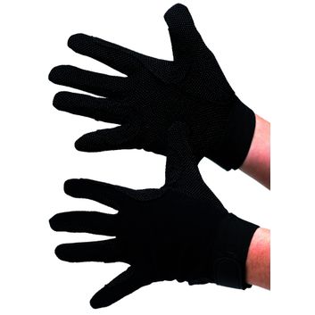 Hy Equestrian Cotton Pimple Palm Gloves - Black