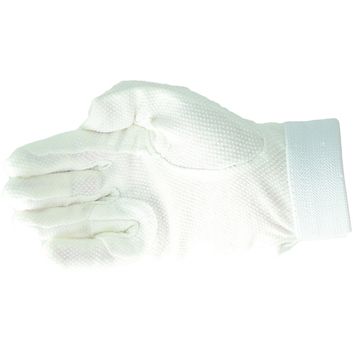 Hy Equestrian Cotton Pimple Palm Gloves - White