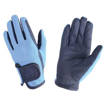 Hy Equestrian Every Day Two Tone Riding Gloves - Navy/Sky Blue