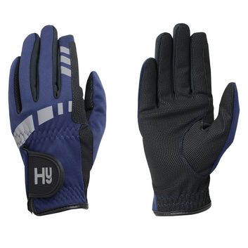 Hy Equestrian Extreme Reflective Children's Softshell Gloves - Navy alternative