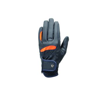 Hy Equestrian Lightweight Riding Gloves - Navy/Orange