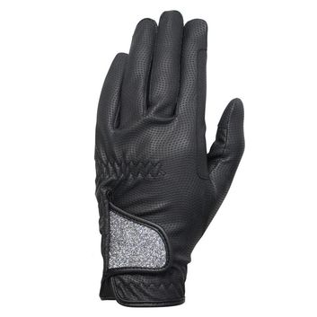 Hy Equestrian Roka Advanced Riding Gloves - Black/Silver
