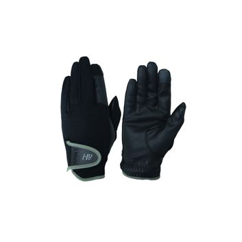 Hy Equestrian Sport Dynamic Lightweight Riding Gloves - Black/Charcoal Grey