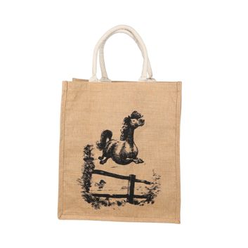 Hy Equestrian Thelwell Collection Large Hessian Bag - Natural Jumper