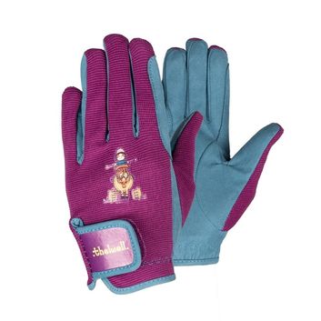 Hy Equestrian Thelwell Collection Pony Friends Riding Gloves - Imperial Purple/Pacific Blue alternative