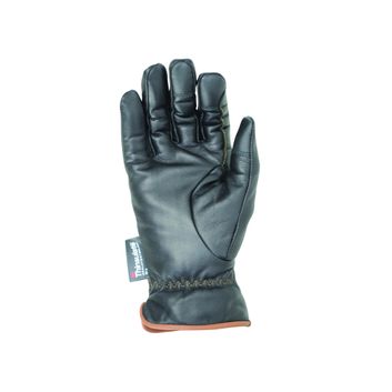 Hy Equestrian Thinsulate™ Leather Winter Riding Gloves - Black/Tan Stitch alternative