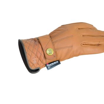 Hy Equestrian Thinsulate™ Quilted Soft Leather Winter Riding Gloves - Tan alternative