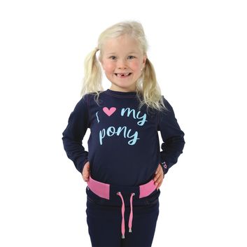 I Love My Pony Collection Long Sleeve T-Shirt by Little Rider - Navy alternative