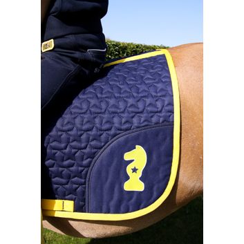 Lancelot Saddle Pad by Little Knight - Navy/Yellow alternative