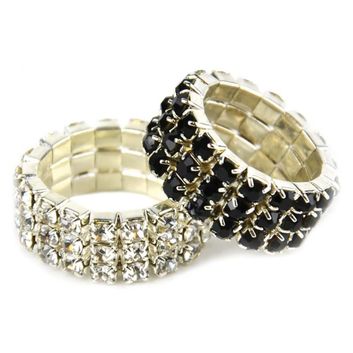 Lincoln Diamante Plaiting Bands - Black
