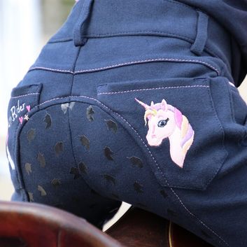 Little Unicorn Breeches by Little Rider - Navy/Candy Pink alternative