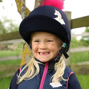 Little Unicorn Hat Cover by Little Rider - Navy/Pink alternative