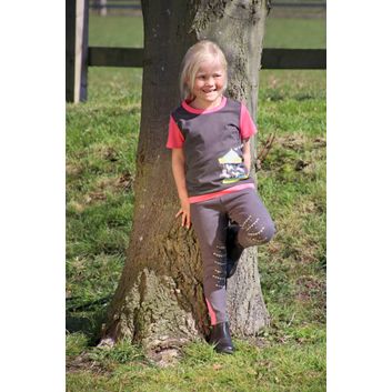 Merry Go Round Pull On Jodhpurs by Little Rider - Grey/Pink alternative