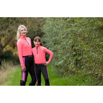 Reflector Children's Riding Tights by Hy Equestrian - Pink