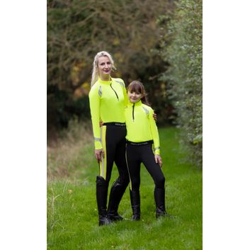 Reflector Children's Riding Tights by Hy Equestrian - Yellow