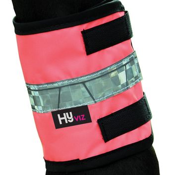 Reflector Retro Horse Leg Wraps by Hy Equestrian - Pink/Black