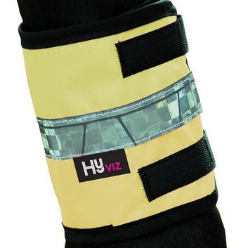 Reflector Retro Horse Leg Wraps by Hy Equestrian - Yellow/Navy