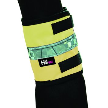Reflector Retro Horse Leg Wraps by Hy Equestrian - Yellow/Navy