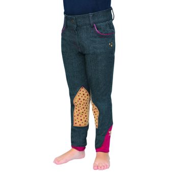 Riding Star Collection Denim Jodhpurs by Little Rider - Navy/Burgundy