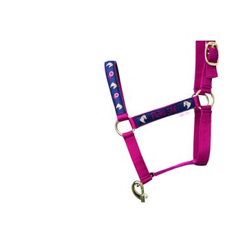 Riding Star Collection Head Collar &amp; Lead Rope Set by Little Rider - Navy/Burgundy alternative