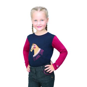 Riding Star Collection Long Sleeve T-Shirt by Little Rider - Navy/Burgundy