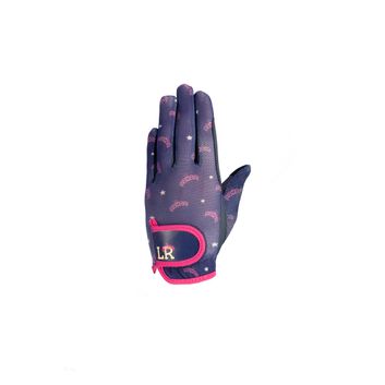 Sabina Children's Mesh Riding Gloves by Little Rider - Navy/Pink