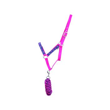 Sabrina Head Collar &amp; Lead Rope Set by Little Rider - Navy/Pink