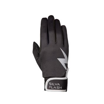 Silva Flash Riding Gloves by Hy Equestrian - Black/Reflective Silver
