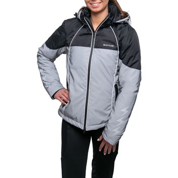 Silva Flash Waterproof Duo Padded Jacket by Hy Equestrian - Black/Reflective Silver