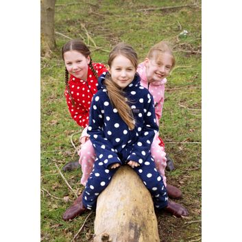 Supreme Products Child's Dotty Fleece Onesie - Rosette Red alternative