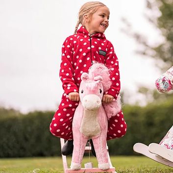 Supreme Products Child's Dotty Fleece Onesie - Rosette Red