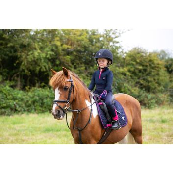 Suzie Saddle Pad by Little Rider - Navy/Pink alternative