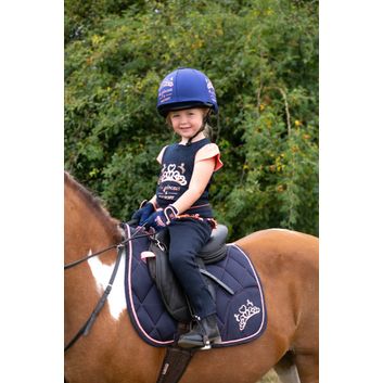 The Princess and the Pony Pull on Jodhpurs by Little Rider - Navy/Peach alternative