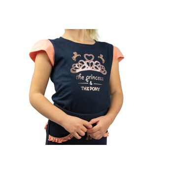 The Princess and the Pony T-Shirt by Little Rider - Navy/Peach