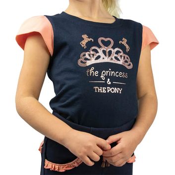 The Princess and the Pony T-Shirt by Little Rider - Navy/Peach alternative