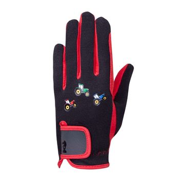 Tractor Collection Gloves by Little Knight - Grey/Red