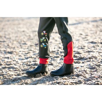 Tractor Collection Riding Tights By Little Knight - Charcoal Grey/Red alternative
