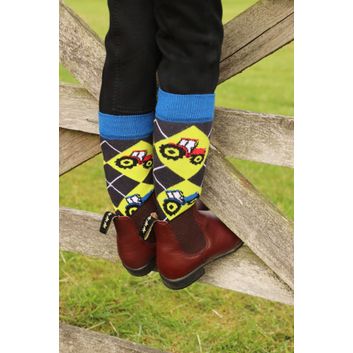 Tractor Collection Socks by Little Knight (Pack of 3) - Charcoal Grey/Red alternative