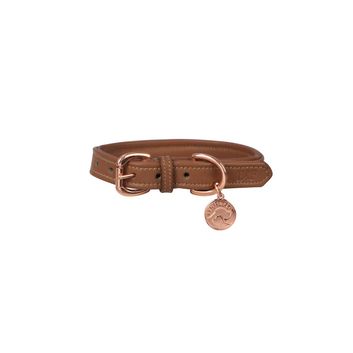 Benji &amp; Flo Deluxe Padded Leather Dog Collar - Tan/Rose Gold alternative
