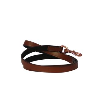 Benji &amp; Flo Deluxe Padded Leather Dog Lead - Tan/Rose Gold alternative