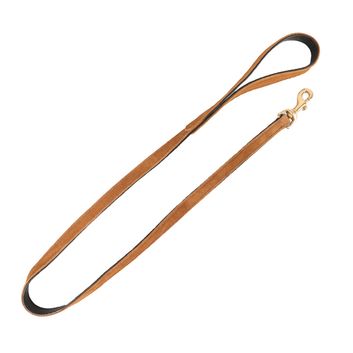 Benji &amp; Flo Noble Suede Dog Lead - Tan/Gold alternative