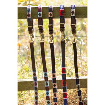 Benji &amp; Flo Sublime Polo Leather Dog Collar - Navy/Fossil alternative