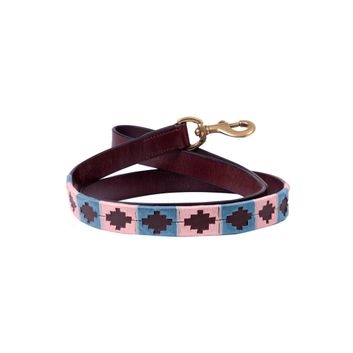 Benji &amp; Flo Sublime Polo Leather Dog Lead - Grape/Riviera